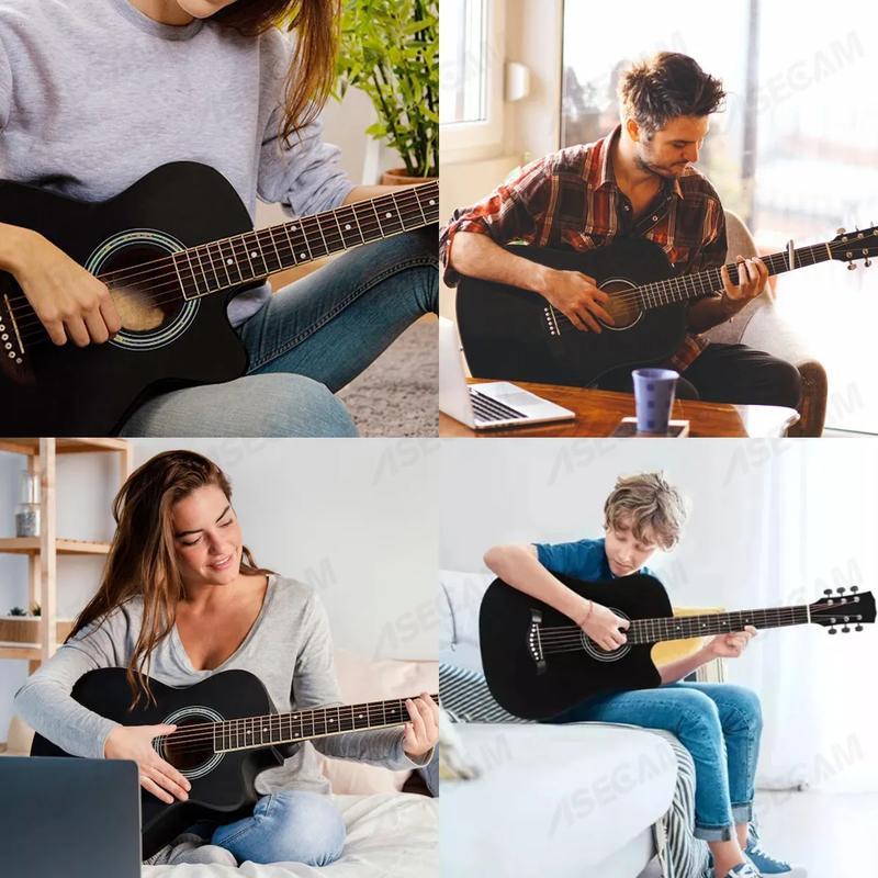 Guitarra Electroacústica 38” con EQ 4 Bandas + Kit Completo Principiantes (Funda, Afinador, Capo, Cable y Cuerdas)
