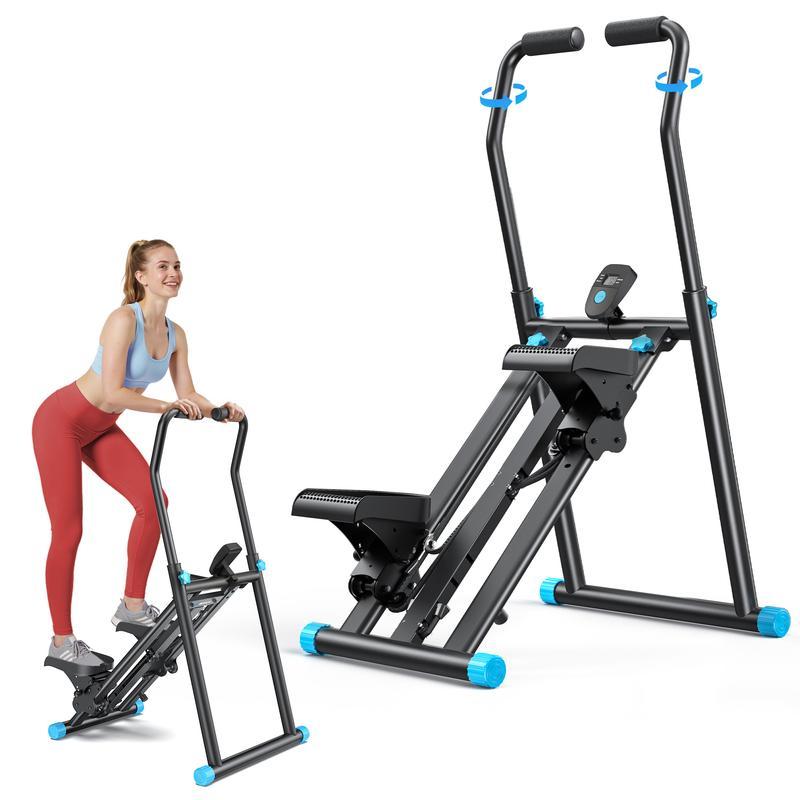 MERACH Stepper de Escalera con Manillar Pantalla LCD Capacidad 300LBS Máquina de Ejercicio Climber para Entrenamientos en Casa Equipo de Fitness para Mujeres y Hombres