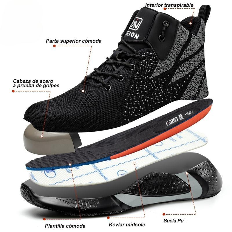 NIEION Tenis Seguridad Industrial Zapato De Trabajo Hombre Mjuer Botas De Seguridad Para Hombre Y Mjuer