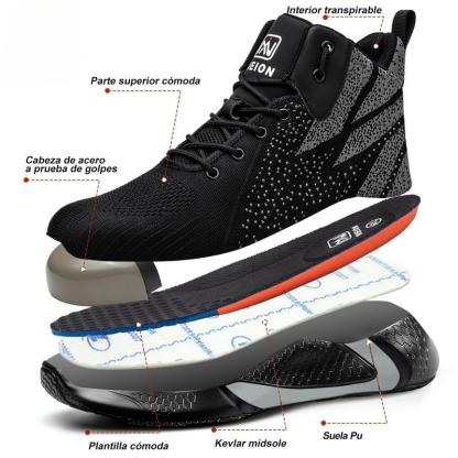 NIEION Tenis Seguridad Industrial Zapato De Trabajo Hombre Mjuer Botas De Seguridad Para Hombre Y Mjuer