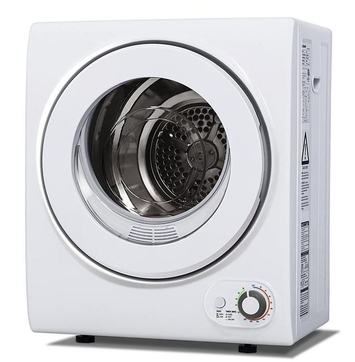 Euhomy Secadora de Ropa Portátil de 110 V y 850 W — Secadora de Lavandería Compacta de 1.5 pies cúbicos, de Carga Frontal y Eléctrica, con Tambor de Acero Inoxidable — Ideal para Apartamentos, Casas Rodantes y Dormitorios — Color Blanco, de Fácil Control