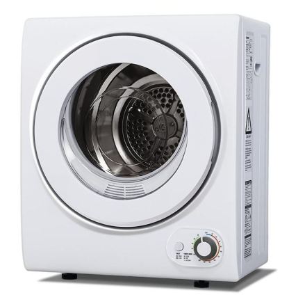 Euhomy Secadora de Ropa Portátil de 110 V y 850 W — Secadora de Lavandería Compacta de 1.5 pies cúbicos, de Carga Frontal y Eléctrica, con Tambor de Acero Inoxidable — Ideal para Apartamentos, Casas Rodantes y Dormitorios — Color Blanco, de Fácil Control