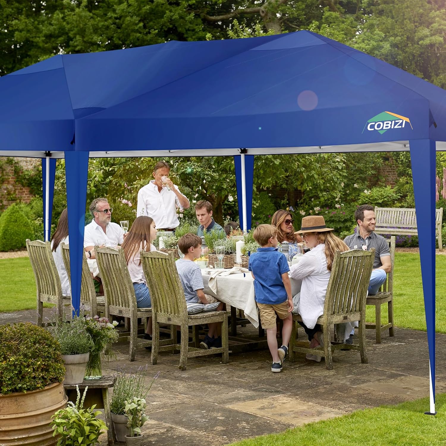 COBIZI - Toldo desplegable de 10 x 20 Pulgadas con 6 Paredes Laterales, toldo Impermeable para Eventos al Aire última intervensión, UPF 50+ cenador portátil para Fiestas, Playa, Camping, Boda,