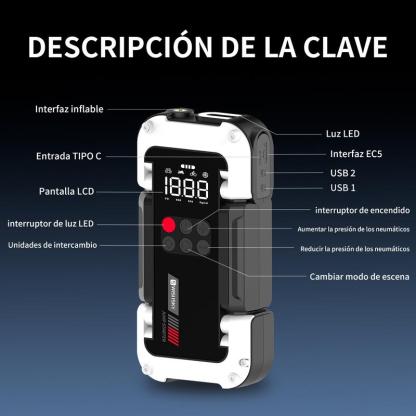 Arrancador De Batería Portátil Wishsky 9000a Inflador 150psi Con Compresor Para Autos Cargador De Batería 12v 26800mah Y Compresor Batería Portátil Para Emergencias Y Cargador Inteligente