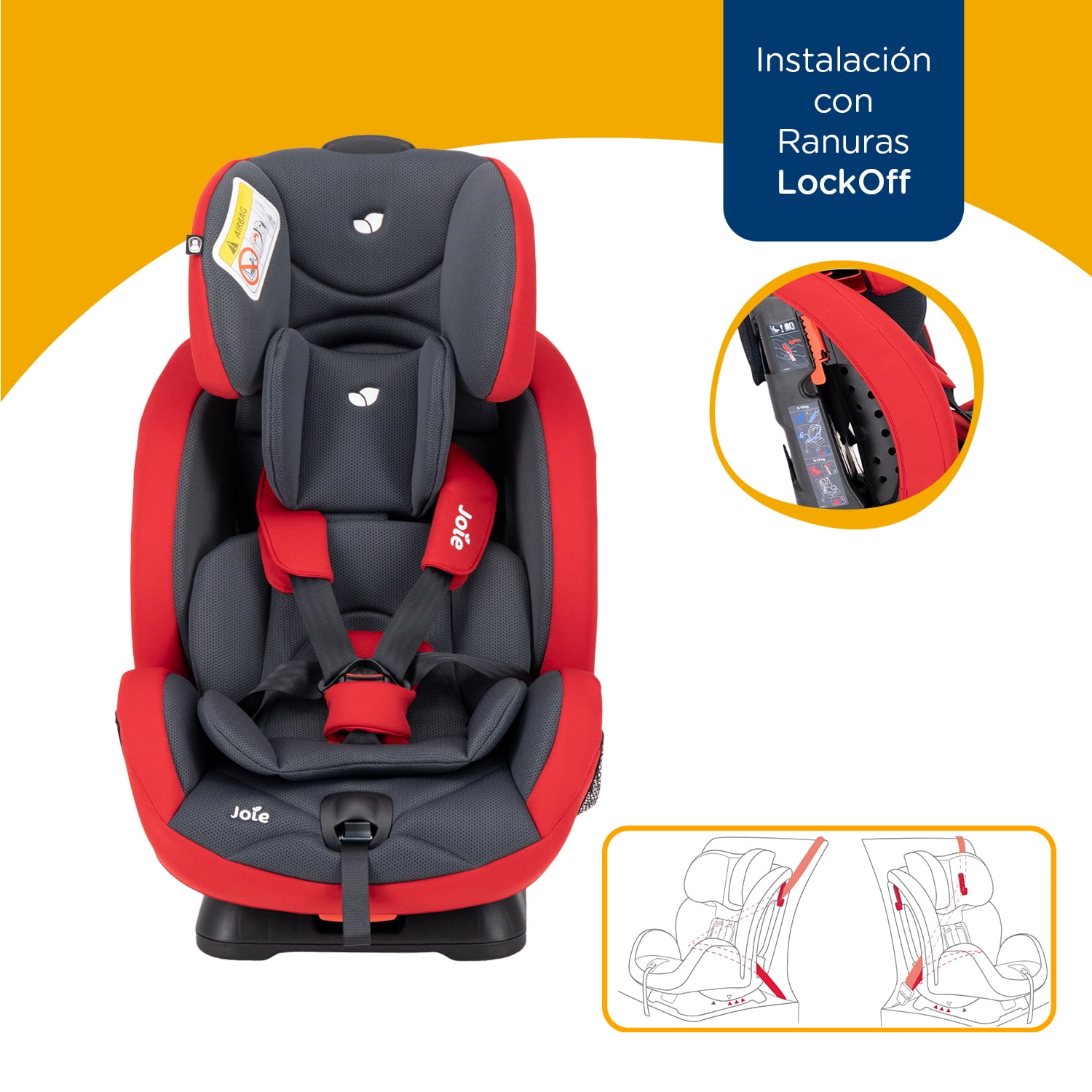 Autoasiento Bebe Joie Stages Silla Expandible Carro 3 En 1 Gray Gray