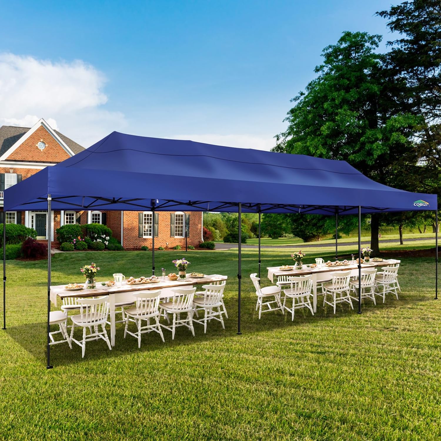 COBIZI - Toldo desplegable de 10 x 20 Pulgadas con 6 Paredes Laterales, toldo Impermeable para Eventos al Aire última intervensión, UPF 50+ cenador portátil para Fiestas, Playa, Camping, Boda,