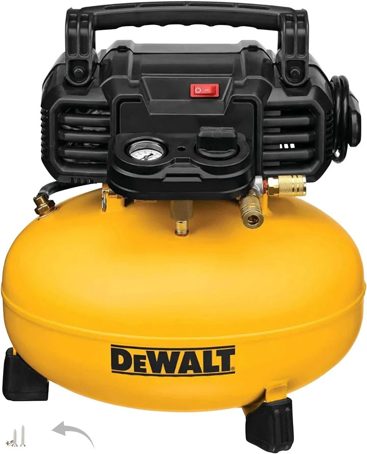 DEWALT Compresor el¨¦ctrico de Trabajo Pesado Circular de 6.0 Galones 165 PSI DWFP55126¡ªtornillos universales