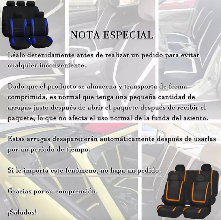Juego De Fundas Para 5 Asientos De Auto 9 Piezas Universal