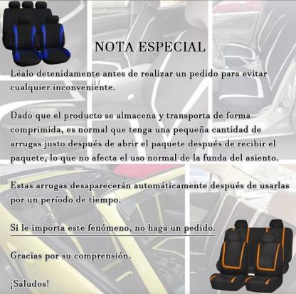 Juego De Fundas Para 5 Asientos De Auto 9 Piezas Universal