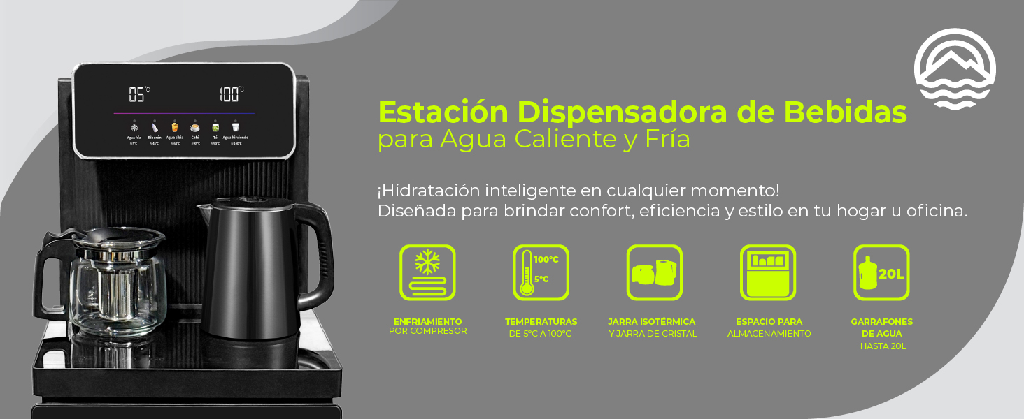 Estacion dispensadora de Bebidas para agua caliente y fria Minato