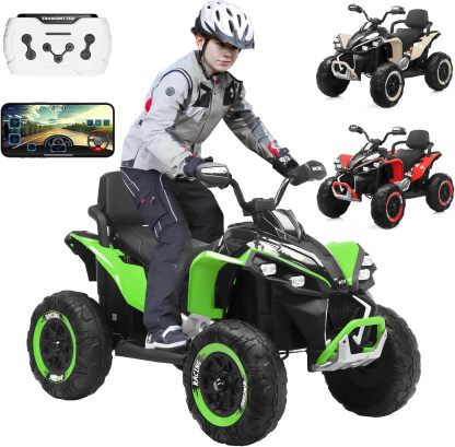 HONEYWHALE 1206 Carro Electrico Niño Montable con Control Remoto, Cuatrimoto Moto electrica para Niños con Bluetooth, Coche Eléctrico con Luz Led y Musica, Autonomía 70Minutos, Velocidad Máxima 6KM/H