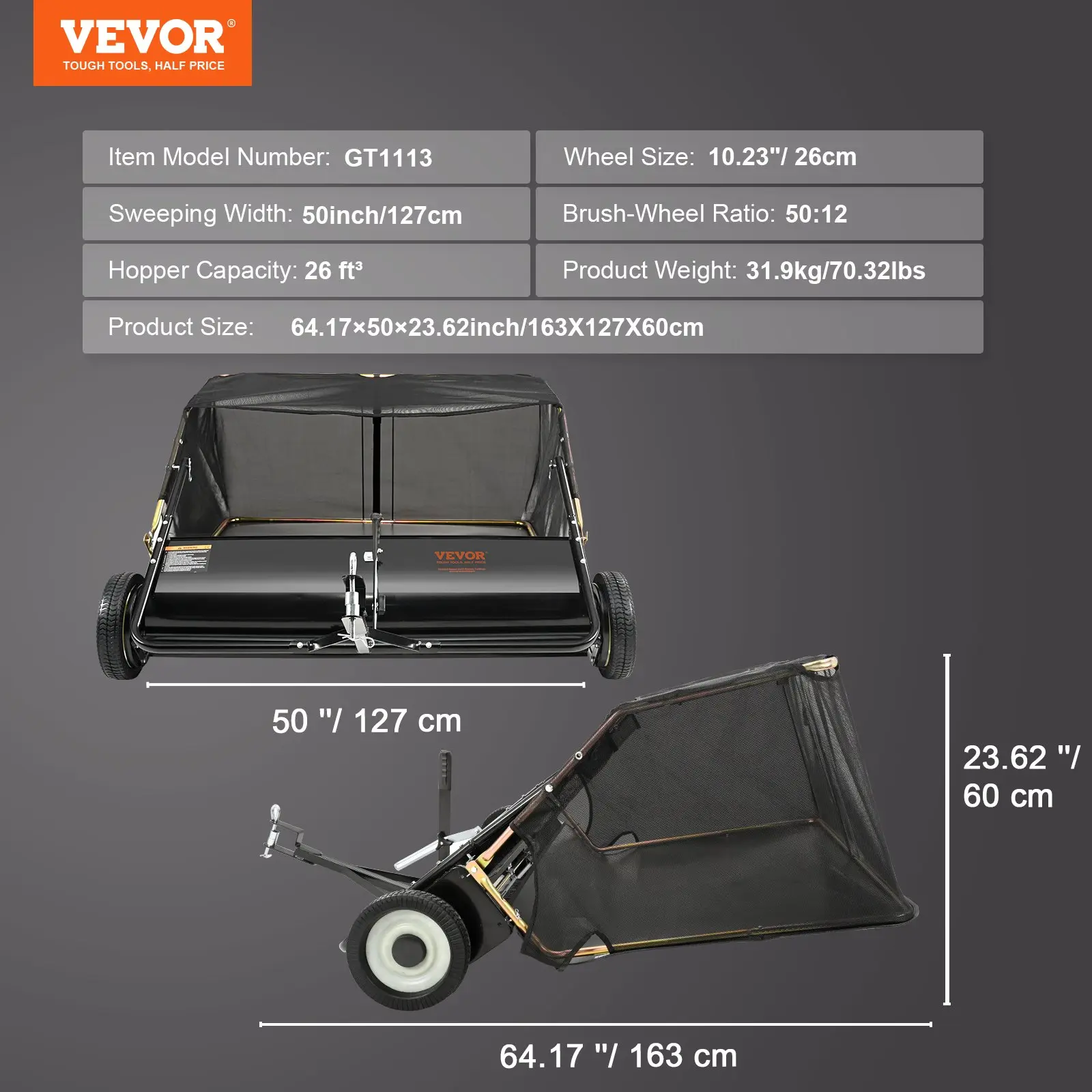 Barredora Manual de Césped 21" con Bolsa Recolectora | Limpieza Fácil de Hojas y Pasto