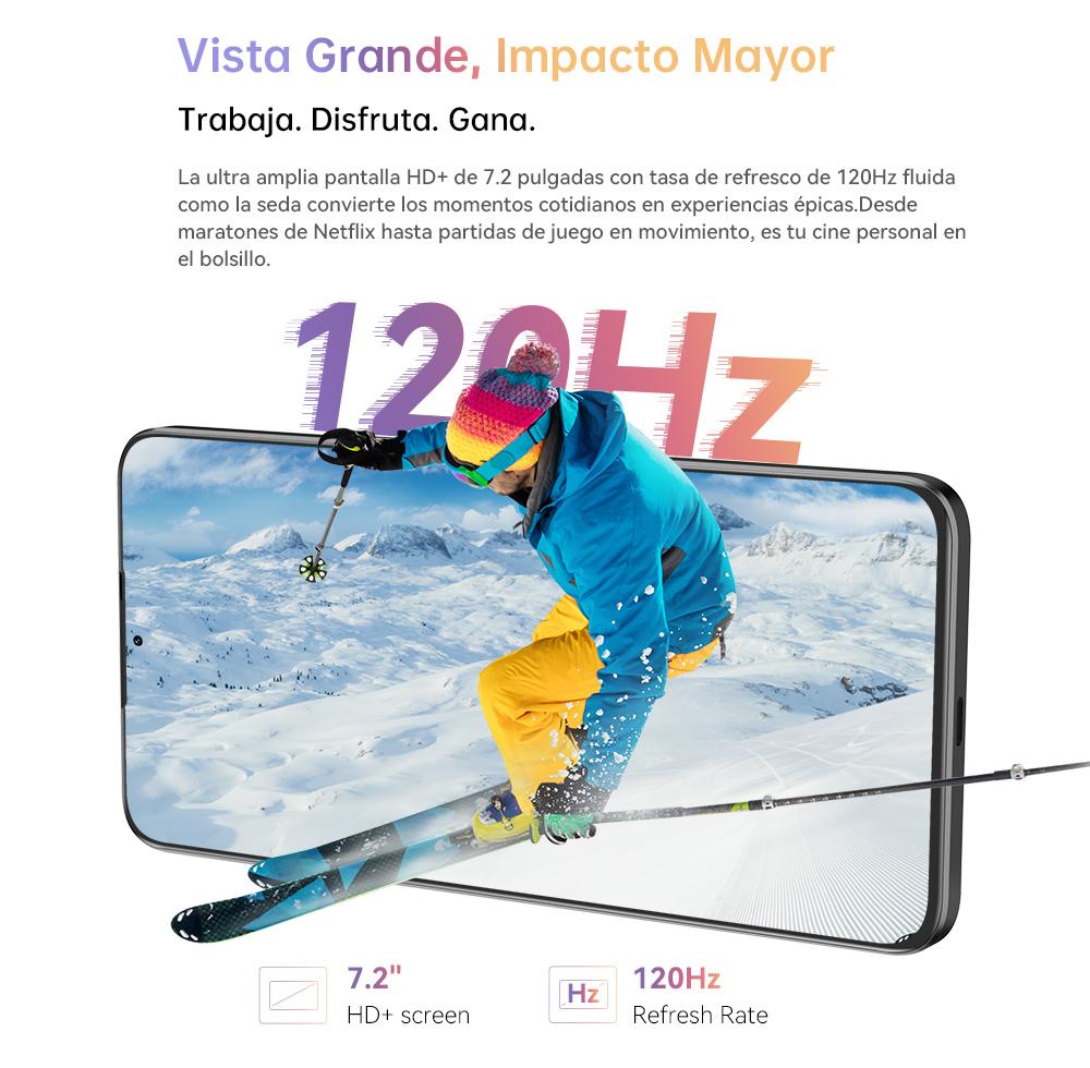Cubot Note 60 Dual SIM 128 GB Azul 16 GB (6 GB + 10 GB ampliados) RAM Android 15 Pantalla 7,2" 120 Hz Bater&iacute;a 7000 mAh C&aacute;mara Triple 48 MP Protecci&oacute;n IP65  A