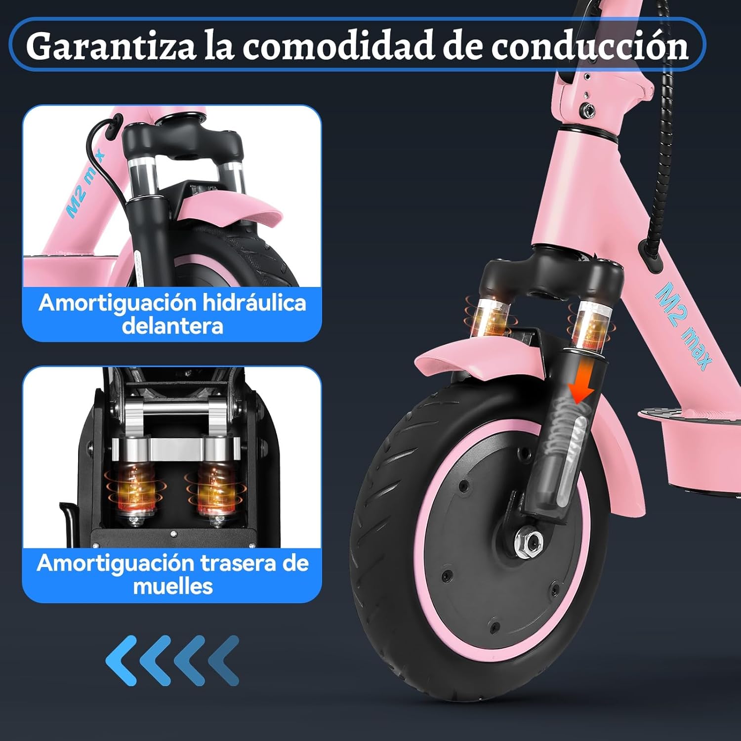 HONEYWHALE M2 MAX Scooter Eléctrico Plegable para Adultos, Motor de 500 W de Potencia Máxima, Velocidad Máxima 32KM/H, 22KM con Una Carga Completa, Patin Eléctrico con App Control Bluetooth