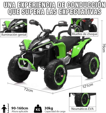 HONEYWHALE 1206 Carro Electrico Niño Montable con Control Remoto, Cuatrimoto Moto electrica para Niños con Bluetooth, Coche Eléctrico con Luz Led y Musica, Autonomía 70Minutos, Velocidad Máxima 6KM/H