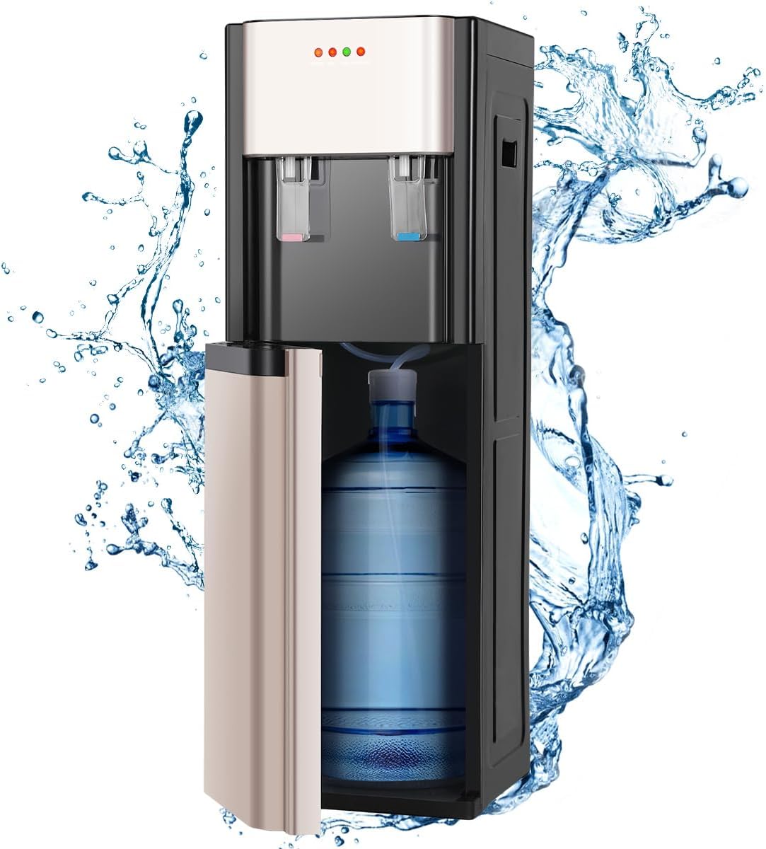 Dispensador de Agua, Despachador de Agua Garrafon Oculto, Fría y Caliente, Apto para Botellas de 5 a 20 L con Función de Refrigeración y Calefacción(Nergo)
