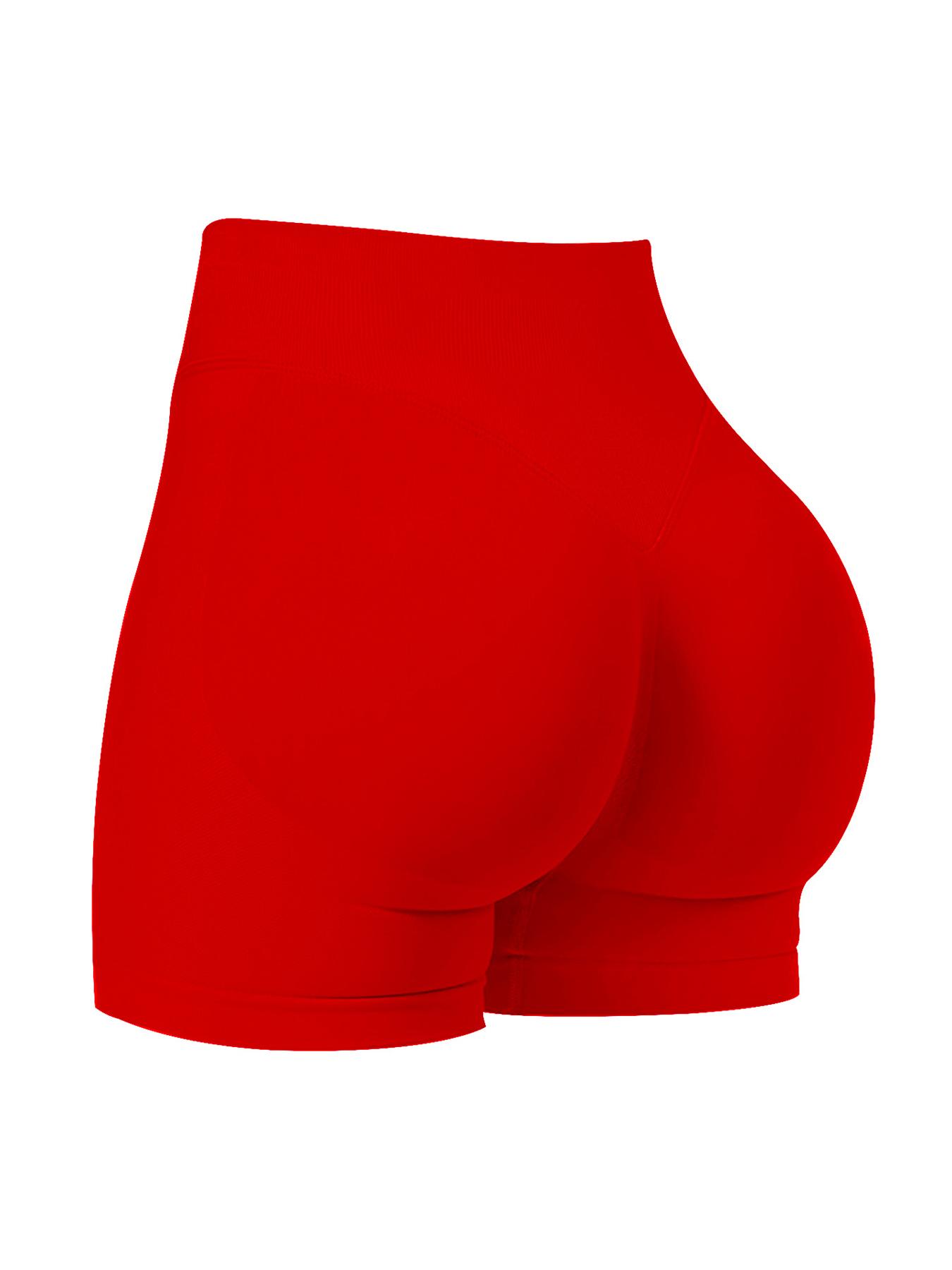 Nuevos shorts deportivos sin costuras para mujer con cintura de tres secciones y efecto &ldquo;peach butt&rdquo;, pantalones ajustados para yoga y fitness, pantalones de tres cuartos para correr.