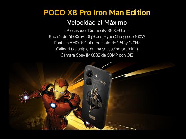 POCO X8 Pro | Con regalo exclusivo | Procesador Dimensity 8500-Ultra | Bater&iacute;a de 6500mAh (t&iacute;p) con HyperCharge de 100W | Pantalla AMOLED ultrabrillante de 1.5K y 120Hz | C&aacute;mara Sony IMX882 de 50MP con OIS | Resistencia al polvo y al agua IP68