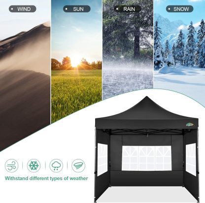 COBIZI - Toldo desplegable de 10 x 20 Pulgadas con 6 Paredes Laterales, toldo Impermeable para Eventos al Aire última intervensión, UPF 50+ cenador portátil para Fiestas, Playa, Camping, Boda,