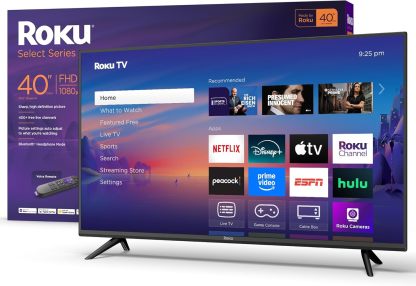 Roku Smart TV 2025 - Serie Selecta de 40 Pulgadas, TV Full HD de 1080p - RokuTV con Control Remoto de Voz - Televisión LED de visualización Plana con Wi-Fi para transmitir Noticias Locales en Vivo