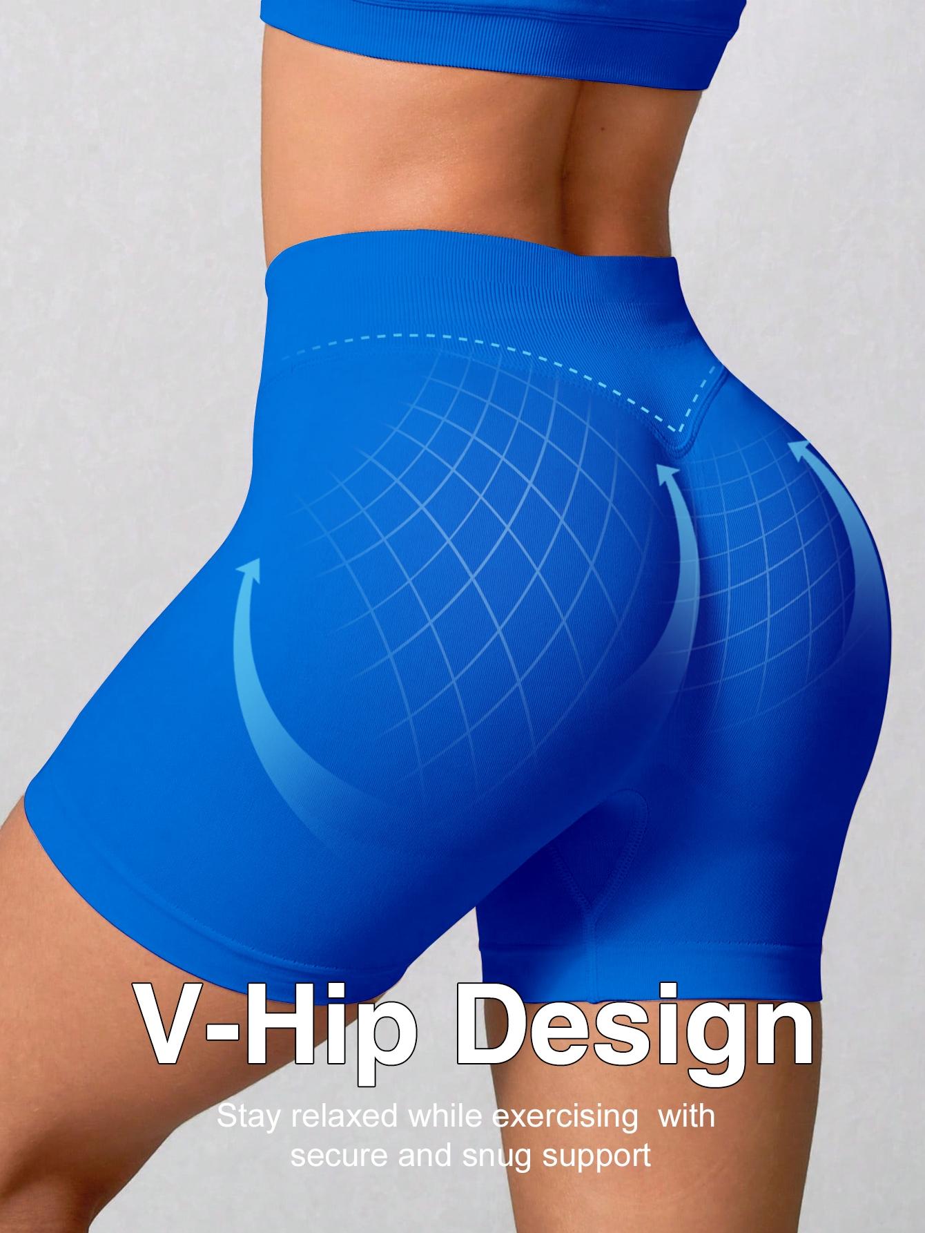 Nuevos shorts deportivos sin costuras para mujer con cintura de tres secciones y efecto &ldquo;peach butt&rdquo;, pantalones ajustados para yoga y fitness, pantalones de tres cuartos para correr.