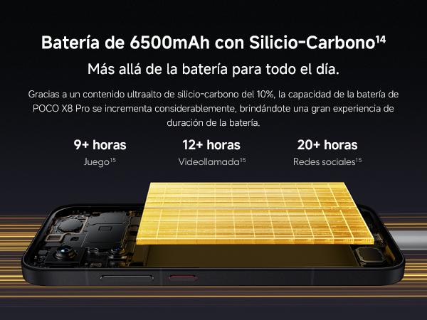 POCO X8 Pro | Con regalo exclusivo | Procesador Dimensity 8500-Ultra | Bater&iacute;a de 6500mAh (t&iacute;p) con HyperCharge de 100W | Pantalla AMOLED ultrabrillante de 1.5K y 120Hz | C&aacute;mara Sony IMX882 de 50MP con OIS | Resistencia al polvo y al agua IP68