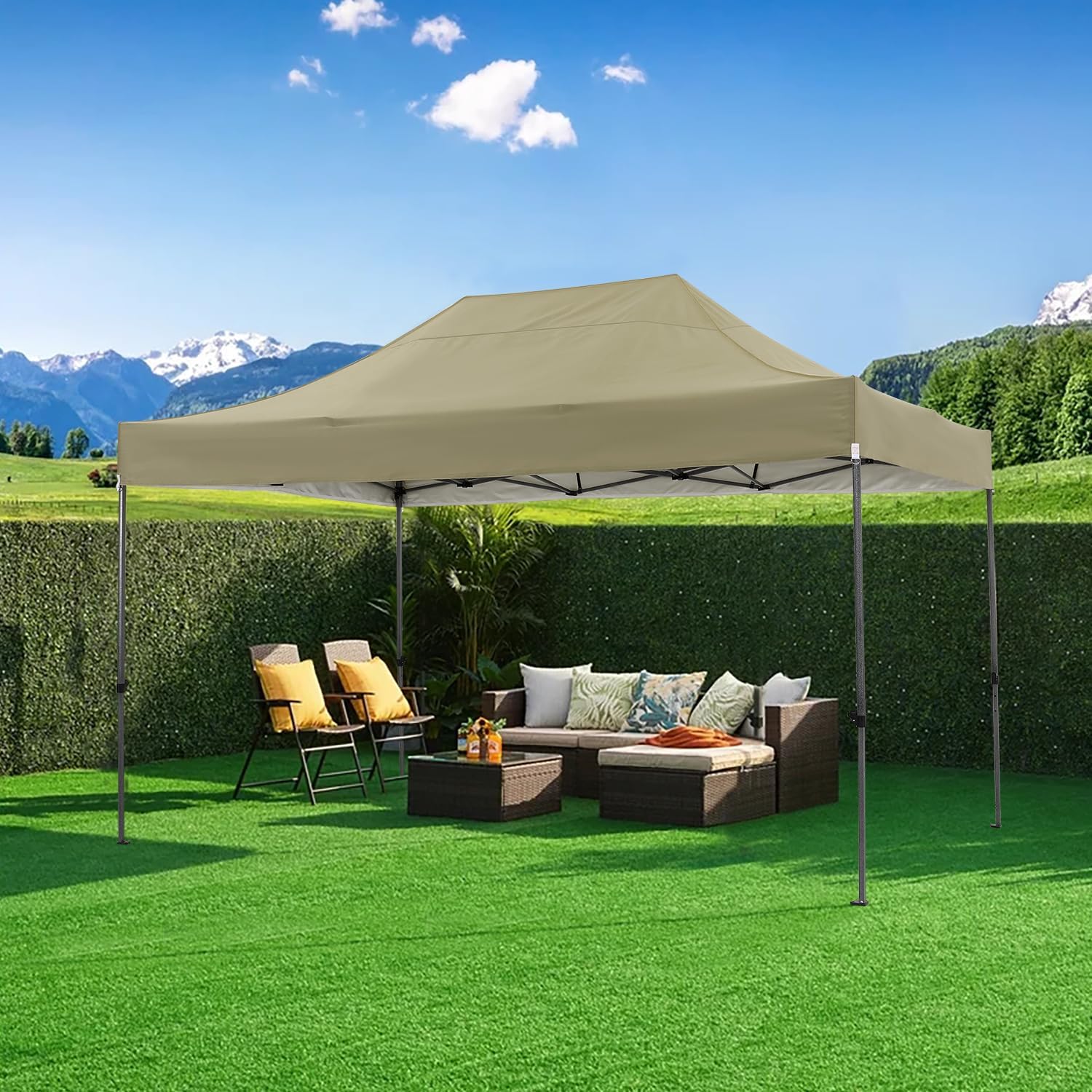 COBIZI - Toldo desplegable de 10 x 20 Pulgadas con 6 Paredes Laterales, toldo Impermeable para Eventos al Aire última intervensión, UPF 50+ cenador portátil para Fiestas, Playa, Camping, Boda,