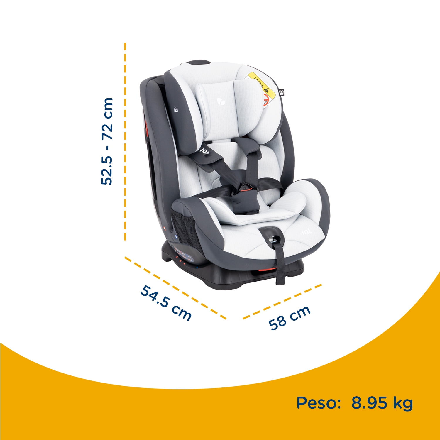 Autoasiento Bebe Joie Stages Silla Expandible Carro 3 En 1 Gray Gray