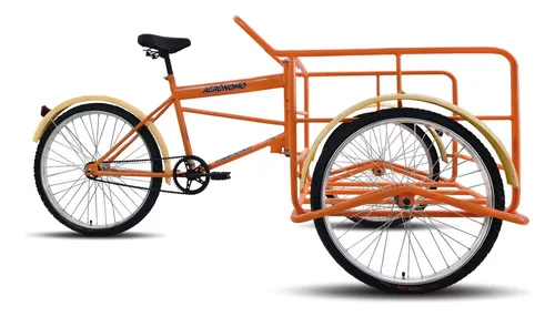 Triciclo De Carga Jaguar Reforzado Agrónomo Rodada 26 Color Naranja