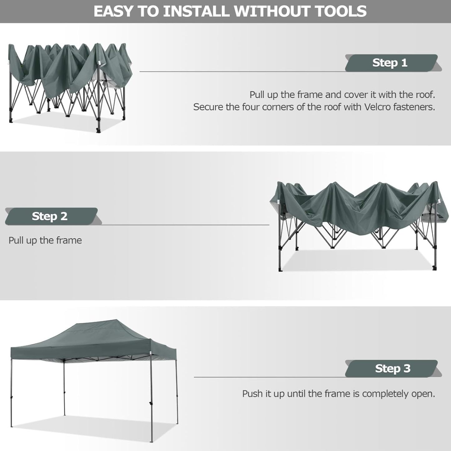 COBIZI - Toldo desplegable de 10 x 20 Pulgadas con 6 Paredes Laterales, toldo Impermeable para Eventos al Aire última intervensión, UPF 50+ cenador portátil para Fiestas, Playa, Camping, Boda,