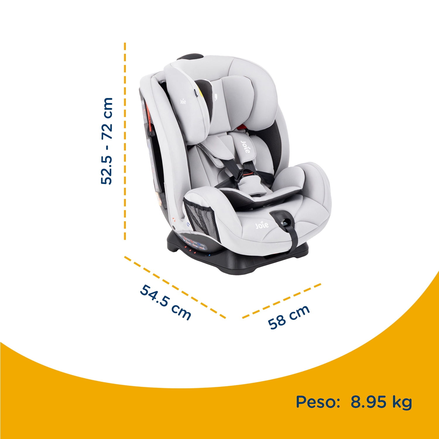 Autoasiento Bebe Joie Stages Silla Expandible Carro 3 En 1 Gray Gray