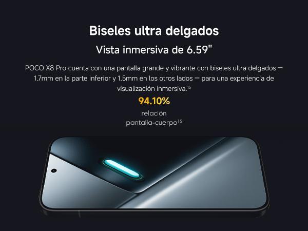 POCO X8 Pro | Con regalo exclusivo | Procesador Dimensity 8500-Ultra | Bater&iacute;a de 6500mAh (t&iacute;p) con HyperCharge de 100W | Pantalla AMOLED ultrabrillante de 1.5K y 120Hz | C&aacute;mara Sony IMX882 de 50MP con OIS | Resistencia al polvo y al agua IP68