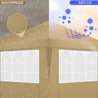 COBIZI - Toldo desplegable de 10 x 20 Pulgadas con 6 Paredes Laterales, toldo Impermeable para Eventos al Aire última intervensión, UPF 50+ cenador portátil para Fiestas, Playa, Camping, Boda,