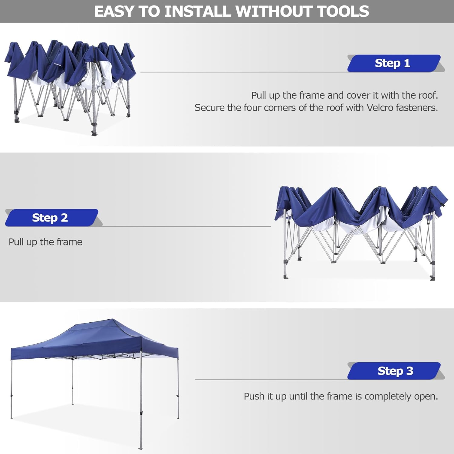 COBIZI - Toldo desplegable de 10 x 20 Pulgadas con 6 Paredes Laterales, toldo Impermeable para Eventos al Aire última intervensión, UPF 50+ cenador portátil para Fiestas, Playa, Camping, Boda,