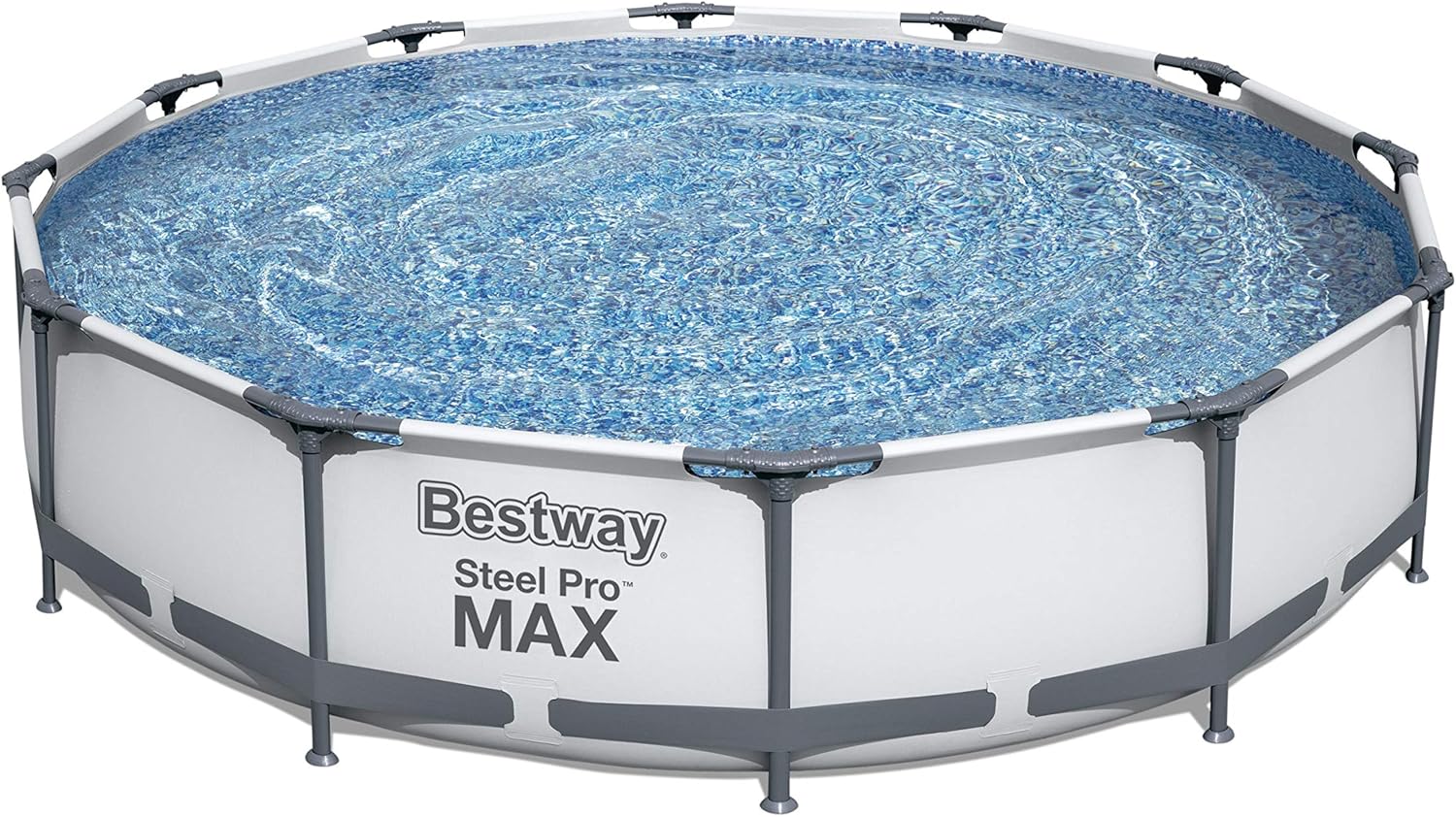 Bestway Steel Pro MAX - Juego de piscina redonda sobre el piso de 14 x 33 pulgadas, incluye bomba de filtro de 530 galones