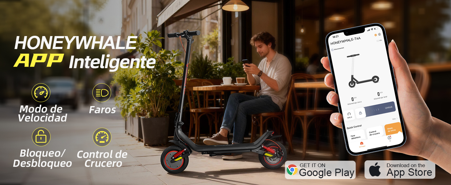 HONEYWHALE M1 MAX Scooter El&eacute;ctrico Plegable para Adultos,