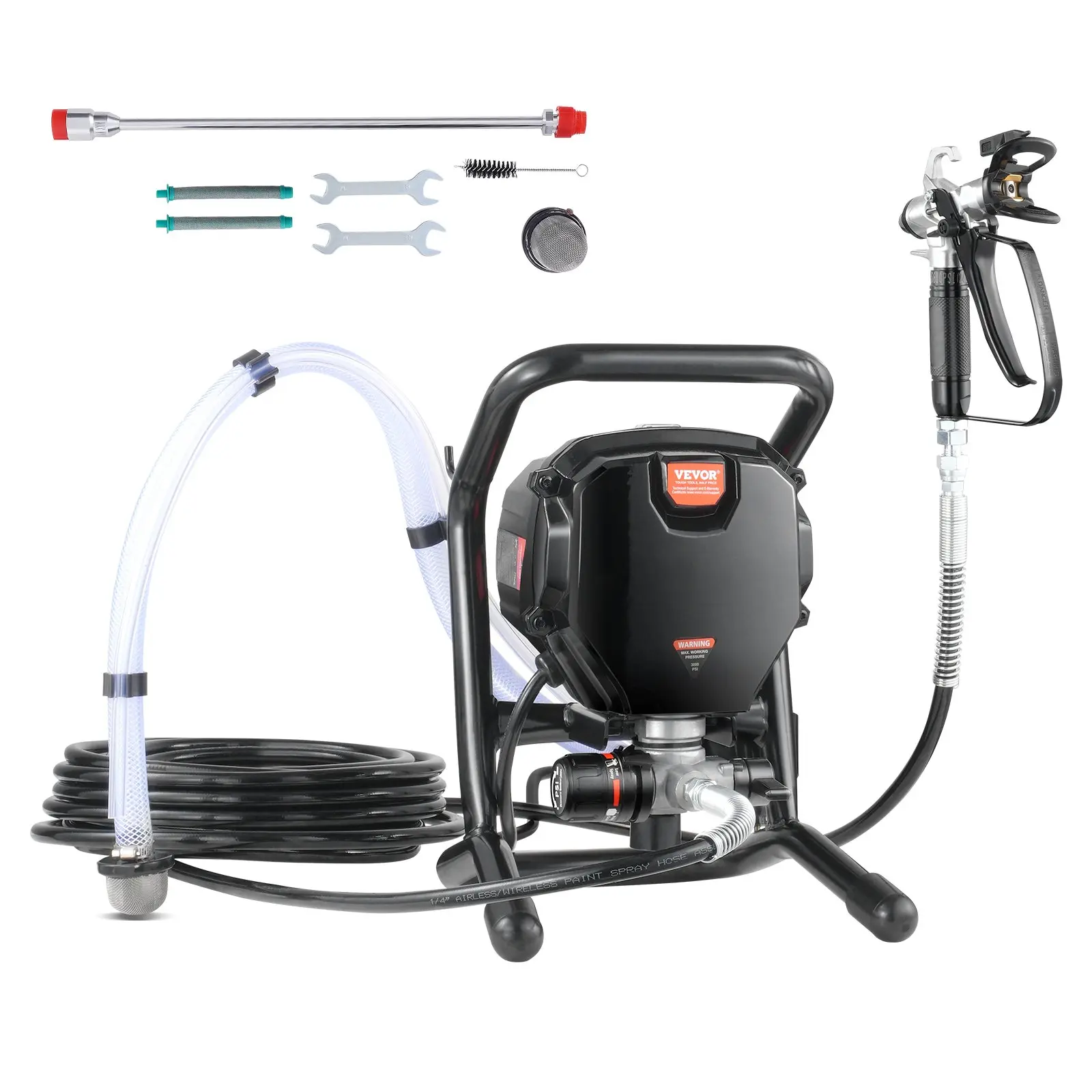 ⭐⭐Pulverizador vertical sin aire – 3000 PSI / 750 W, apto para pintar paredes interiores y exteriores, muebles y vallas | Pulverizador de mano con manguera(Garantía de 3 años)