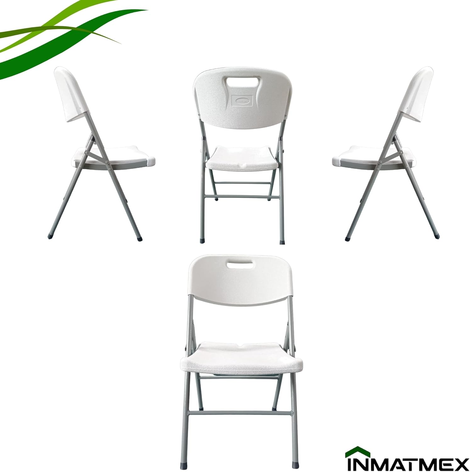 INMATMEX Silla Plegable Marca Resistentes Ideal para Jardín Comidas Familiares Fiestas Paquete con 12 Sillas.