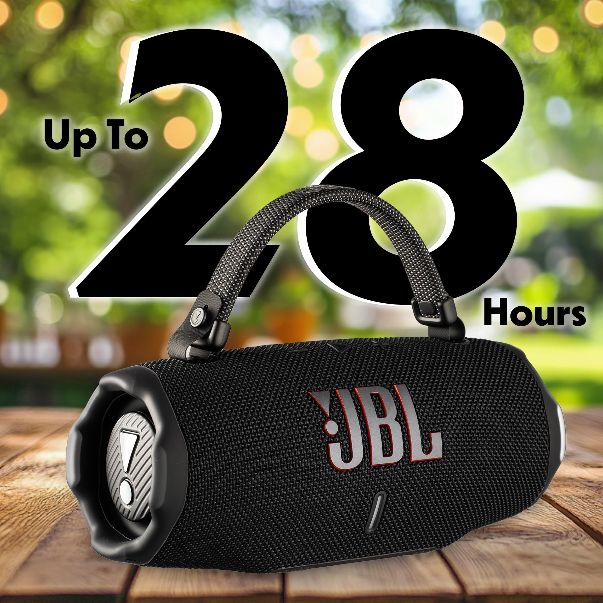 JBL Charge 6 Altavoz Bluetooth portátil (negro) | IP68 impermeable, a prueba de polvo y DropProof, audio inalámbrico para exteriores | 28 horas de reproducción + paquete de estuche de viaje