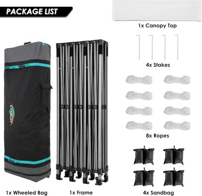 COBIZI - Toldo desplegable de 10 x 20 Pulgadas con 6 Paredes Laterales, toldo Impermeable para Eventos al Aire última intervensión, UPF 50+ cenador portátil para Fiestas, Playa, Camping, Boda,