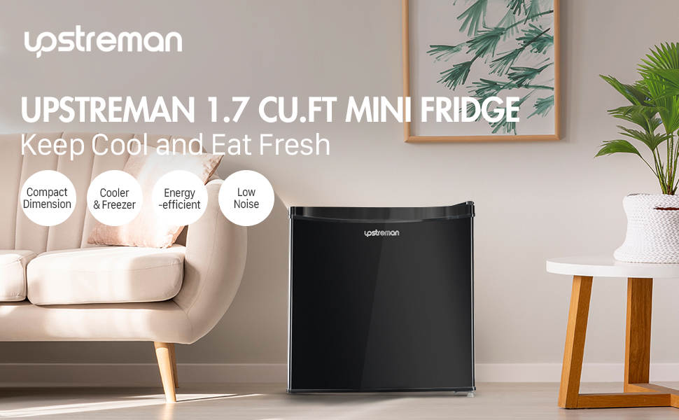 Upstreman Mini refrigerador de 1.7 pies c&uacute;bicos