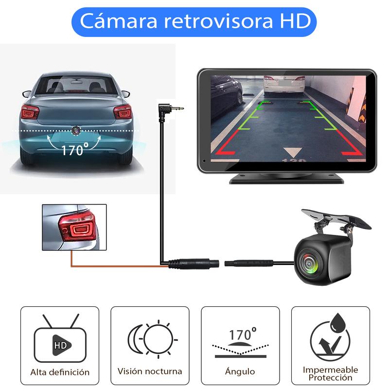 【Hieha】Regalo de Año Nuevo: 2026 La pantalla portátil más nueva de Carplay para automóvil, pantalla táctil IPS de 7 pulgadas, Compatible con CarPlay y Android Auto, Cámara de Respaldo, estéreo para automóvil, soporte para GPS, Bluetooth, FM, WiFi