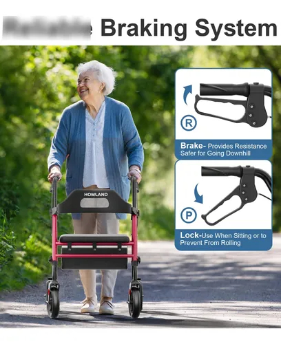 Caminador Plegable Con Asiento Para Mayores 350 Lb Ruedas 8