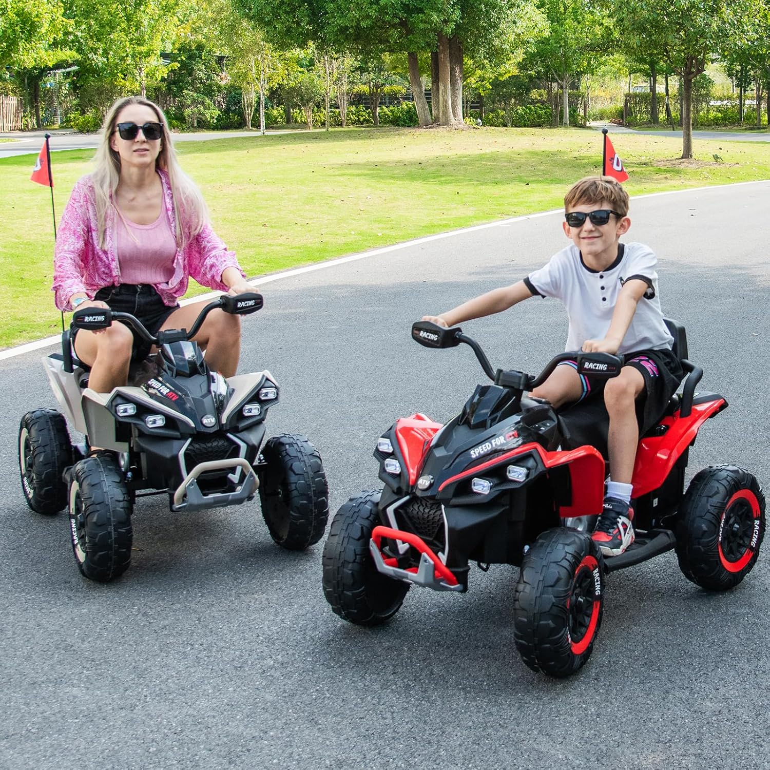 HONEYWHALE 1206 Carro Electrico Niño Montable con Control Remoto, Cuatrimoto Moto electrica para Niños con Bluetooth, Coche Eléctrico con Luz Led y Musica, Autonomía 70Minutos, Velocidad Máxima 6KM/H