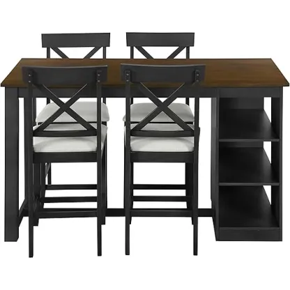 Juego de mesa de comedor de altura de mostrador con 4 sillas