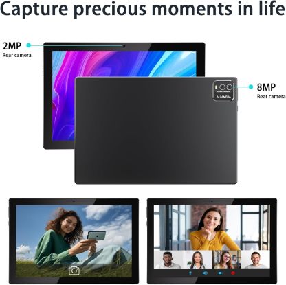 tablet 2 en 1 de 10 pulgadas Android 15 tabletas con teclado 64 GB ROM 8 GB RAM Soporte de expansión de 1 TB tablet de 10.1 pulgadas incluye funda para mouse Stylus Tab 8MP+2MP cámaras 6000mAh batería