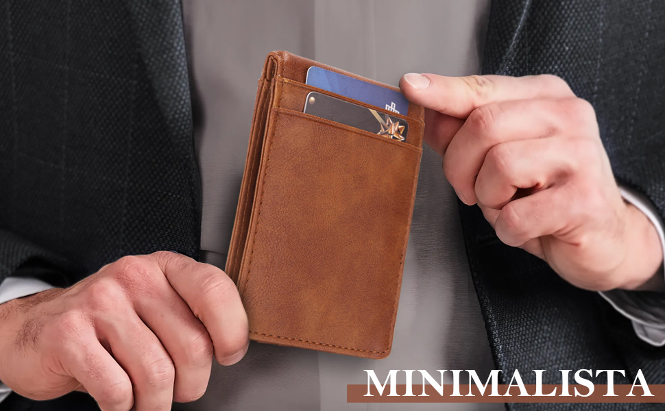 Carteras para Hombre con Dinero Clip, Billetera para Caballero RFID Bloquean