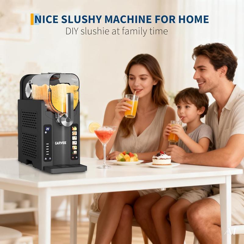 Máquina doméstica para granizados GARVEE con pantalla LED y 6 programas preestablecidos — Sin necesidad de hielo — Gran capacidad de 70 onzas para margaritas, frappés y bebidas heladas