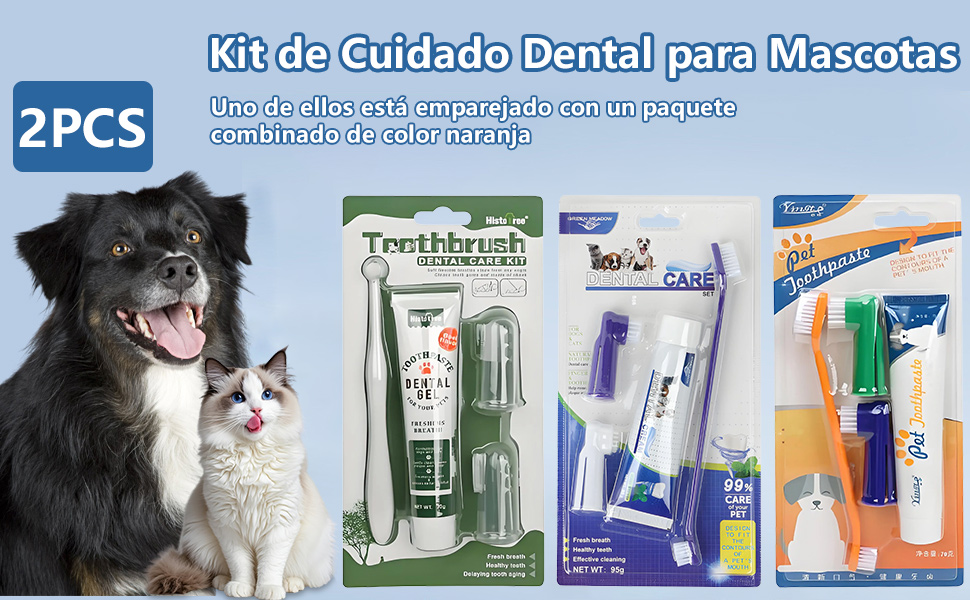 Cepillo Dientes de Perros y Kit de Cepillado de Pasta de Dientes
