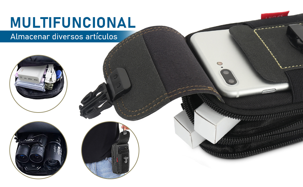 Funda para Cinturón de Celular, Bloquee el Bolso Portátil del Teléfono de los Hombres